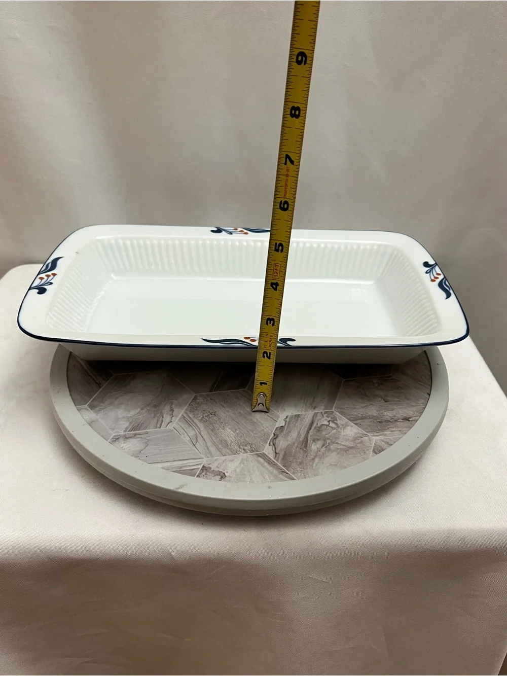 Dansk Bistro Christianshavn Blue Rectangular Baker Serving Dish Japan 13 Inch